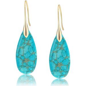 Emperor Stone Teardrop Earrings – Dazzling Natural Stone, Lightweight